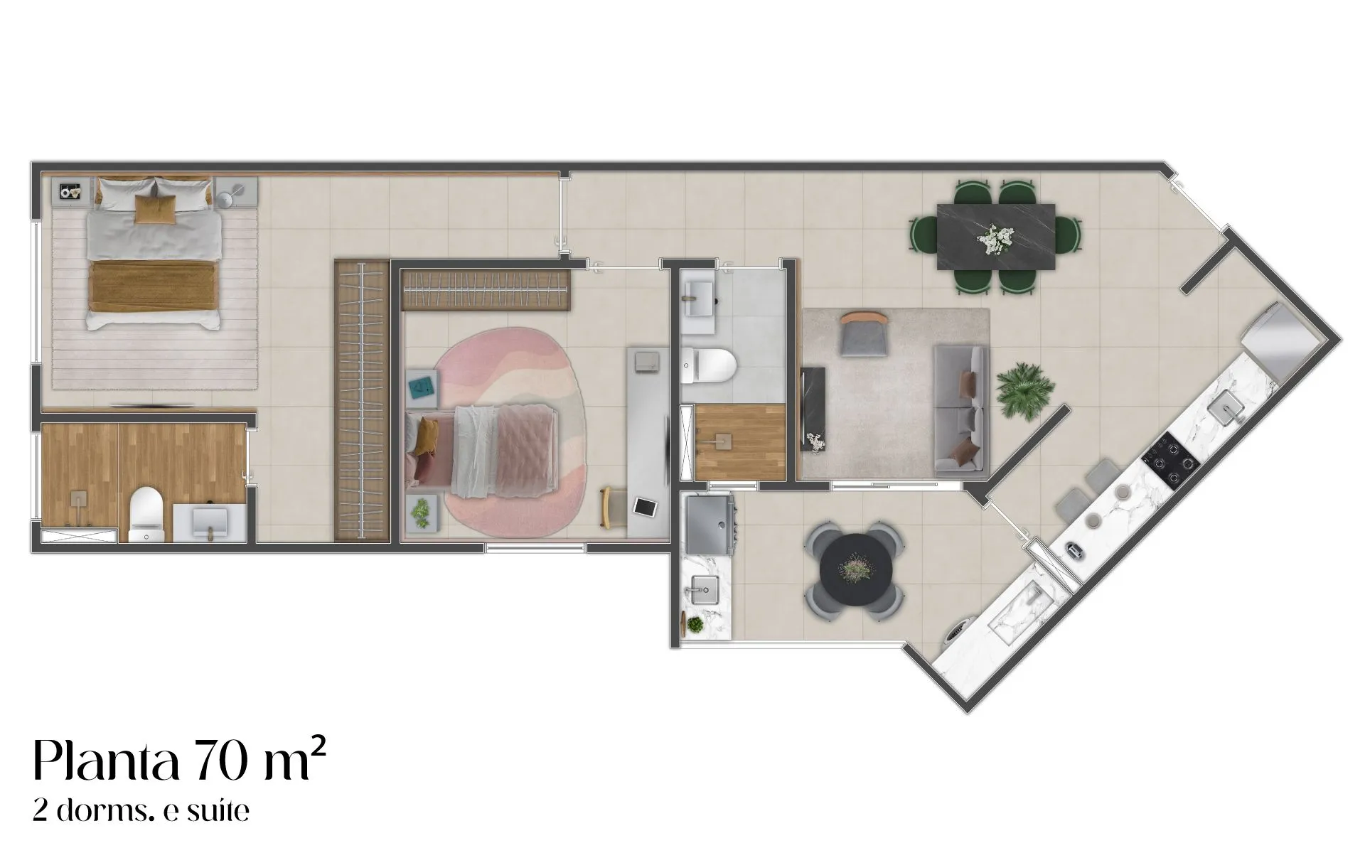 Planta 70m²