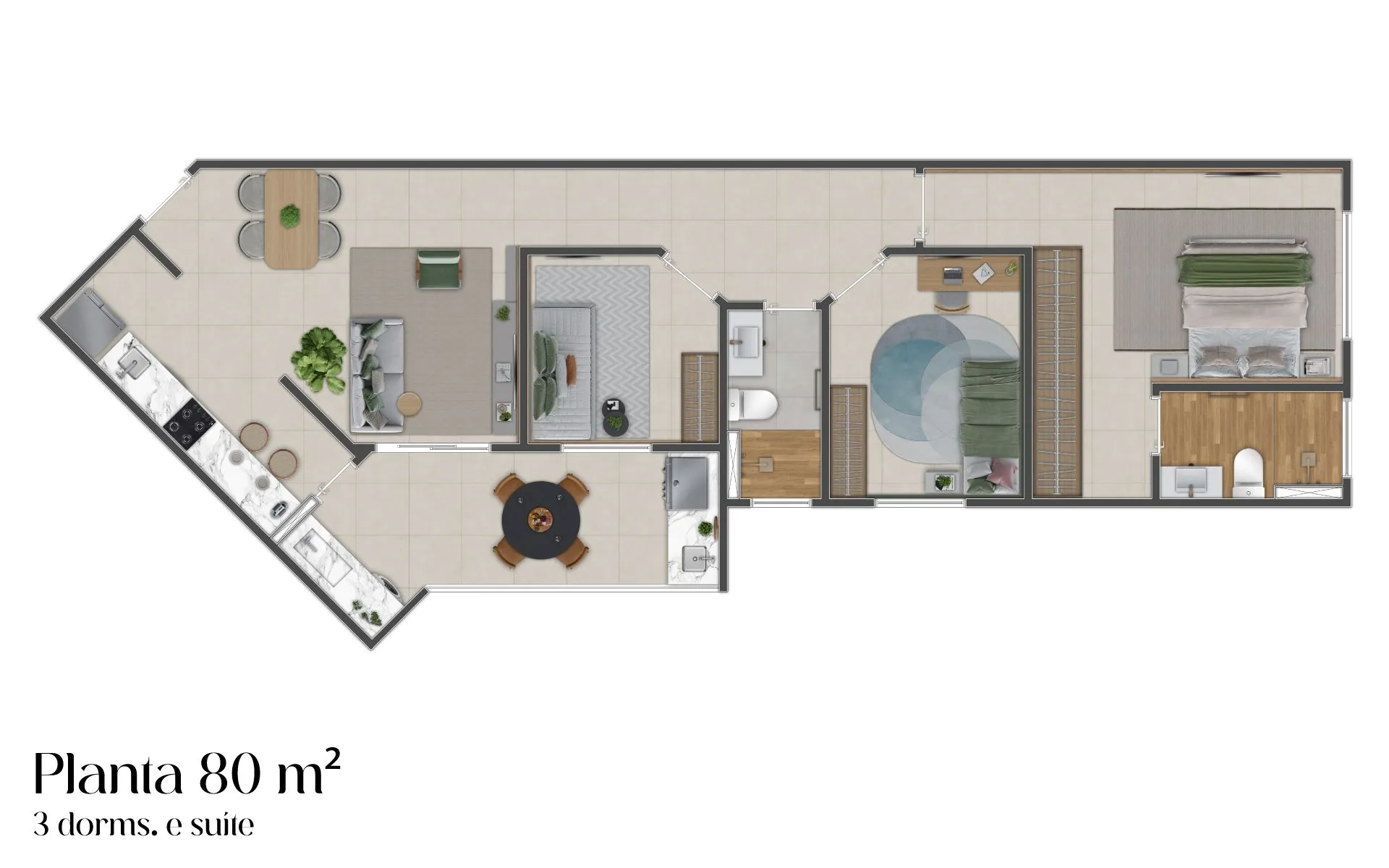 Planta 80m²
