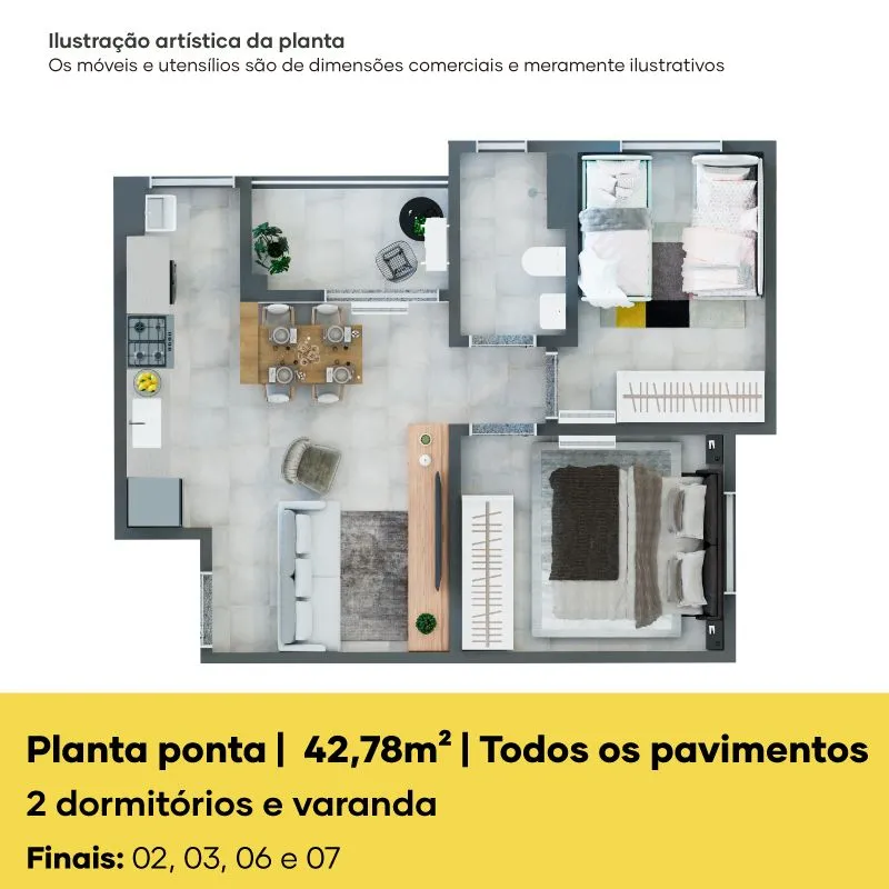 Planta Ponta 42,78m²