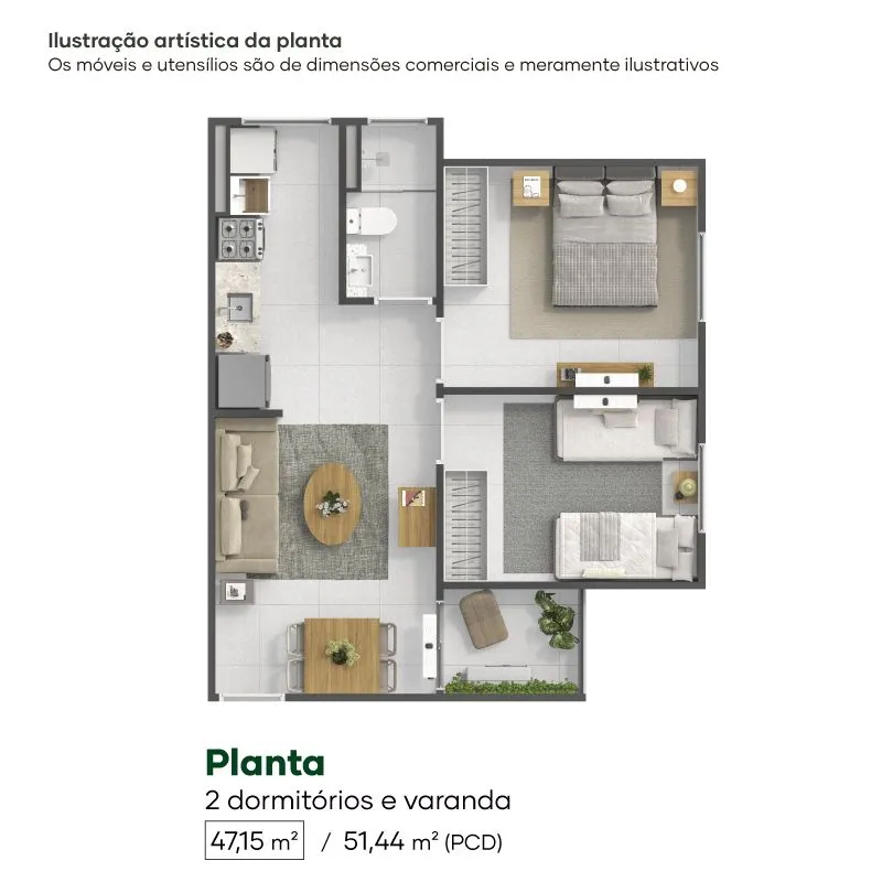 Planta Tipo 47,15m²