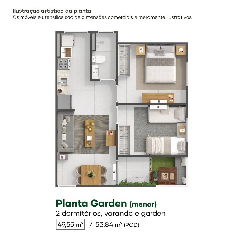 Planta Garden 49,55m²