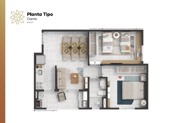 Planta 51,61m²